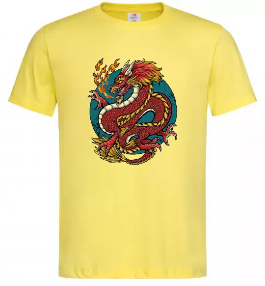 Мужская футболка Вогняний дракон Лимонный фото