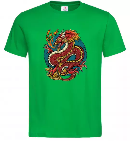 Мужская футболка Вогняний дракон Зеленый фото