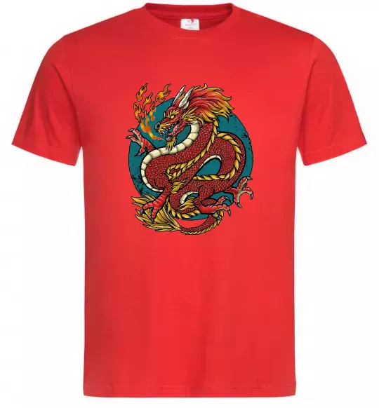 Мужская футболка Вогняний дракон Красный фото