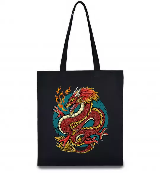 Эко-сумка Вогняний дракон Черный фото