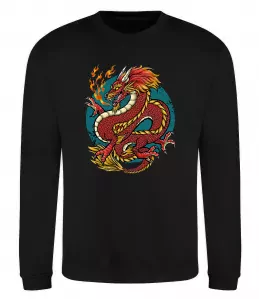 Свитшот Вогняний дракон Черный фото