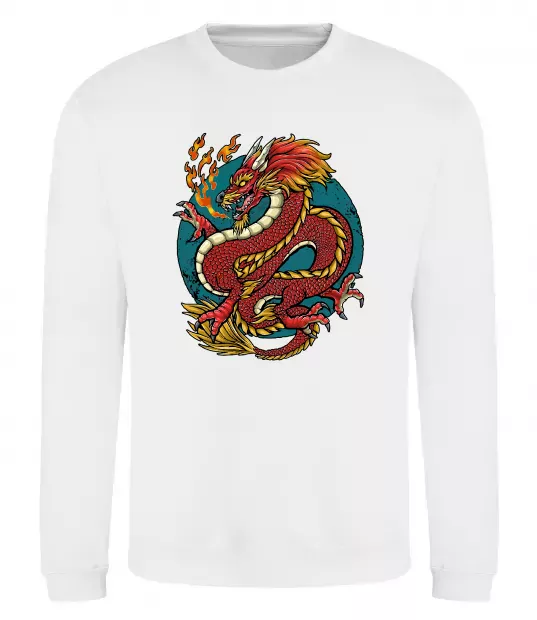 Свитшот Вогняний дракон Белый фото