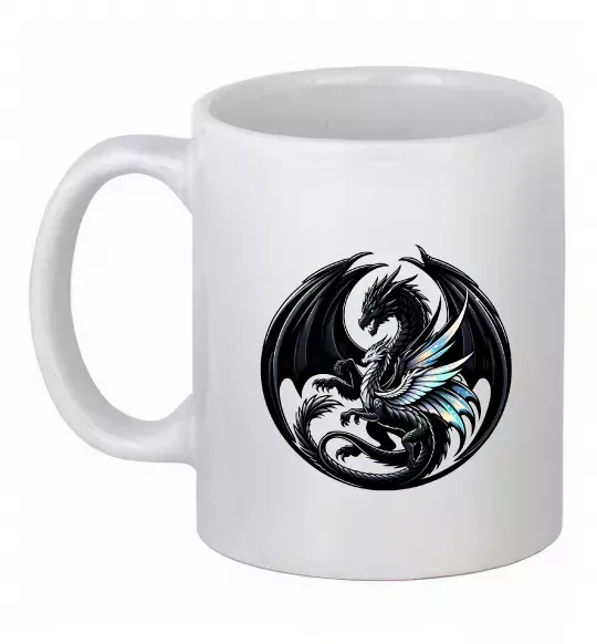 Чашка керамическая Дракони коло Белый фото