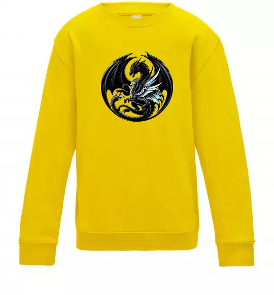 Дитячий світшот Дракони коло Сонячно жовтий фото