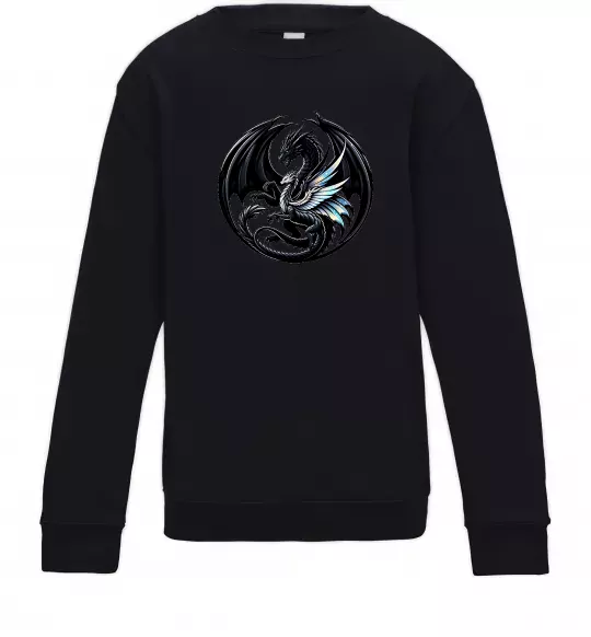 Дитячий світшот Дракони коло Чорний фото