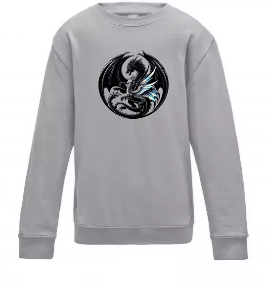 Дитячий світшот Дракони коло Сірий меланж фото