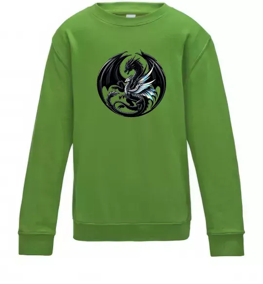 Дитячий світшот Дракони коло Лаймовий фото