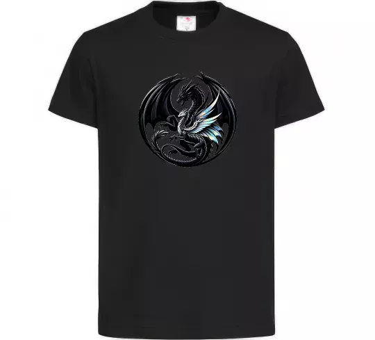 Детская футболка Дракони коло Черный фото