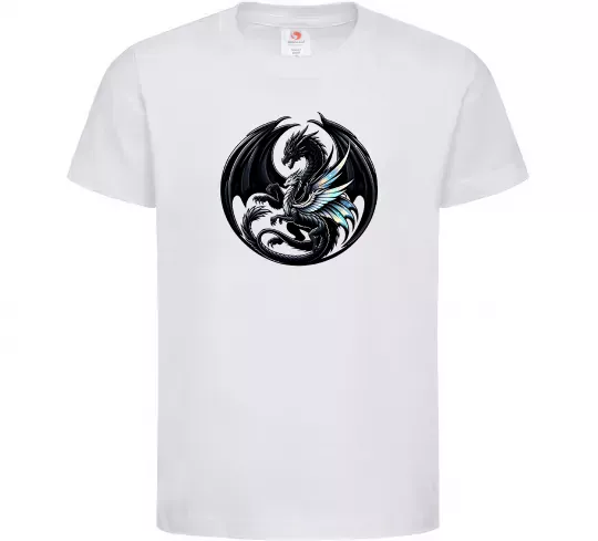 Детская футболка Дракони коло Белый фото