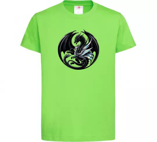 Детская футболка Дракони коло Лаймовый фото