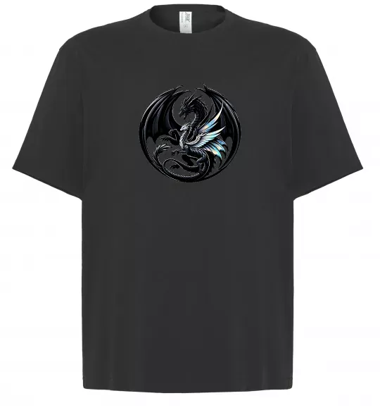 Футболка Оверсайз Дракони коло Чорний фото