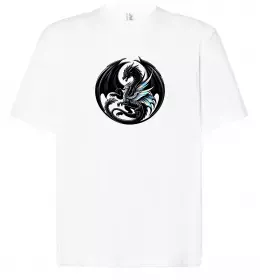 Футболка Оверсайз Дракони коло Белый фото