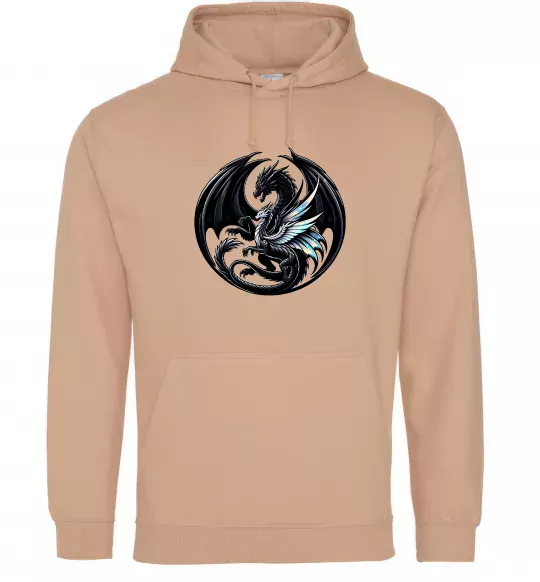 Женская толстовка (худи) Дракони коло Песочный фото