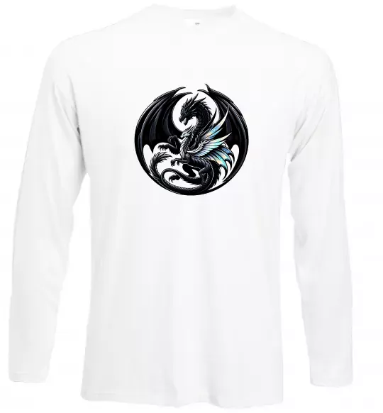 Лонгслив Дракони коло Белый фото