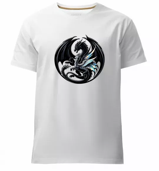 Мужская премиум футболка Дракони коло Белый фото