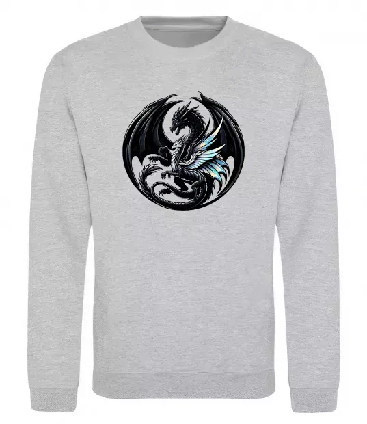 Свитшот Дракони коло Серый меланж фото