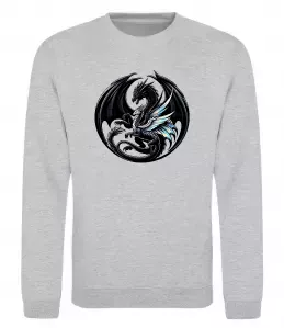 Свитшот Дракони коло Серый меланж фото