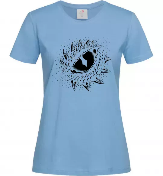 Жіноча футболка Dragon eye Блакитний фото