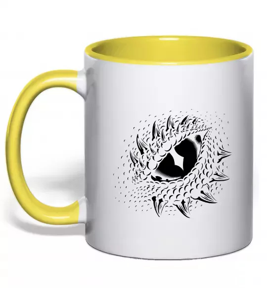 Чашка с цветной ручкой Dragon eye Солнечно желтый фото