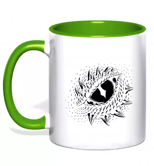 Чашка с цветной ручкой Dragon eye Зеленый фото