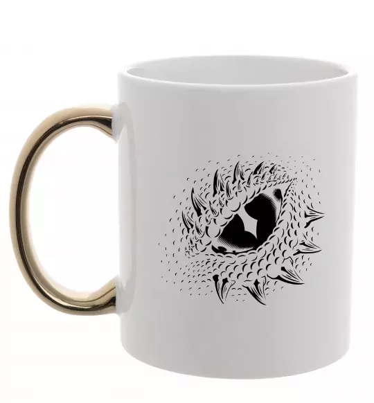 Чашка с цветной ручкой Dragon eye Золото фото