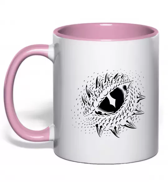 Чашка с цветной ручкой Dragon eye Нежно розовый фото