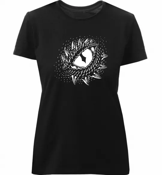 Жіноча преміум футболка Dragon eye Чорний фото