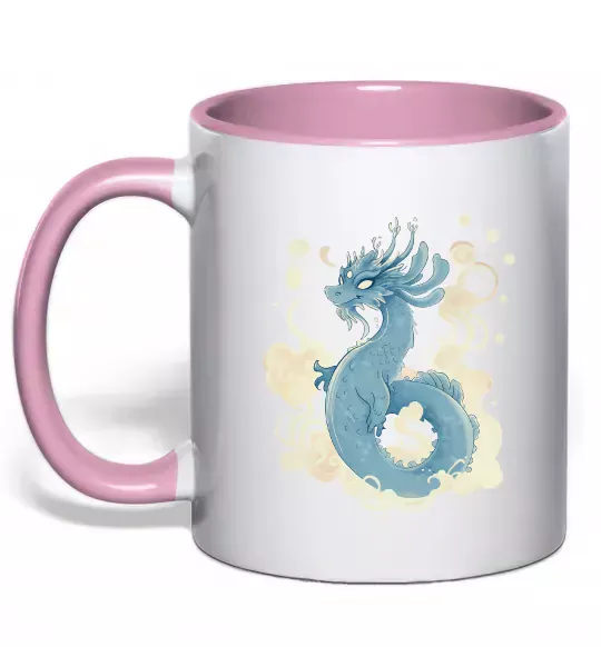 Чашка с цветной ручкой Air dragon Нежно розовый фото