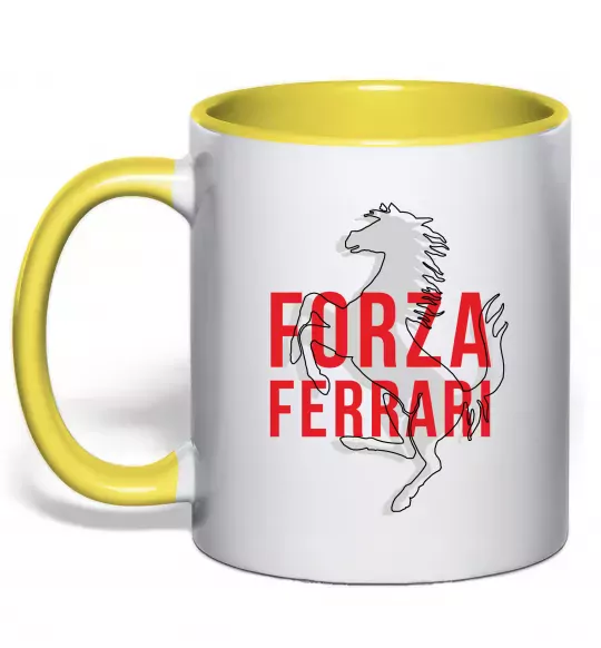 Чашка с цветной ручкой Forza ferrari Солнечно желтый фото