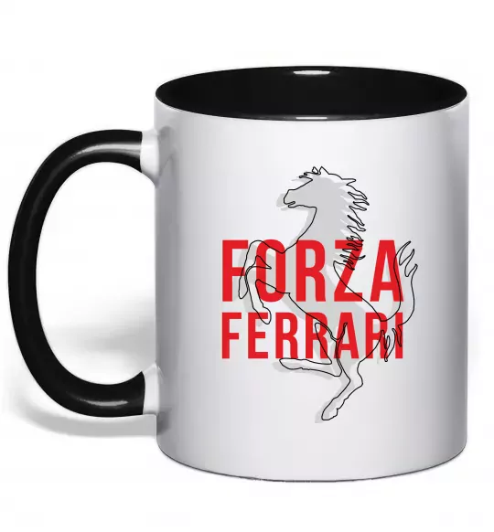 Чашка с цветной ручкой Forza ferrari Черный фото