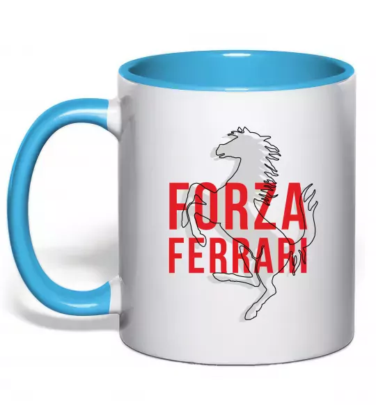 Чашка с цветной ручкой Forza ferrari Голубой фото