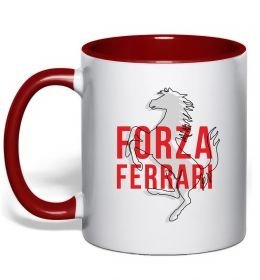 Чашка з кольоровою ручкою Forza ferrari