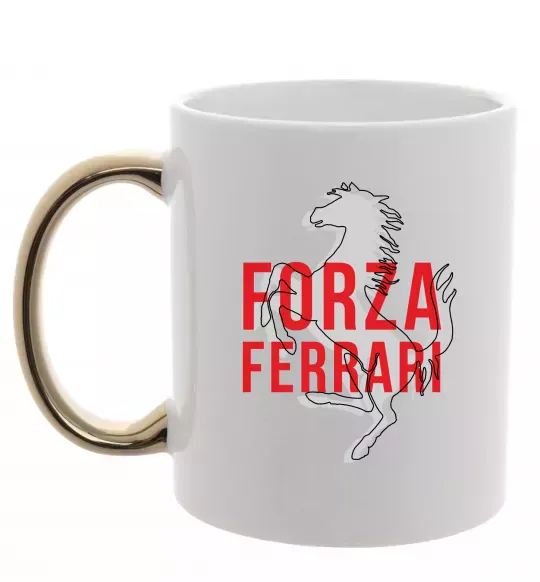 Чашка с цветной ручкой Forza ferrari Золото фото