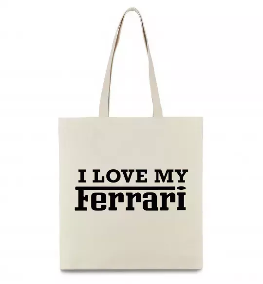 Эко-сумка I love my ferrari Бежевый фото