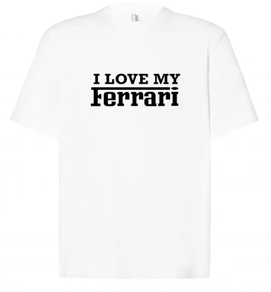 Футболка Оверсайз I love my ferrari Білий фото
