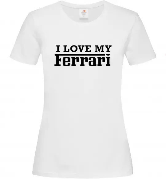 Жіноча футболка I love my ferrari Білий фото