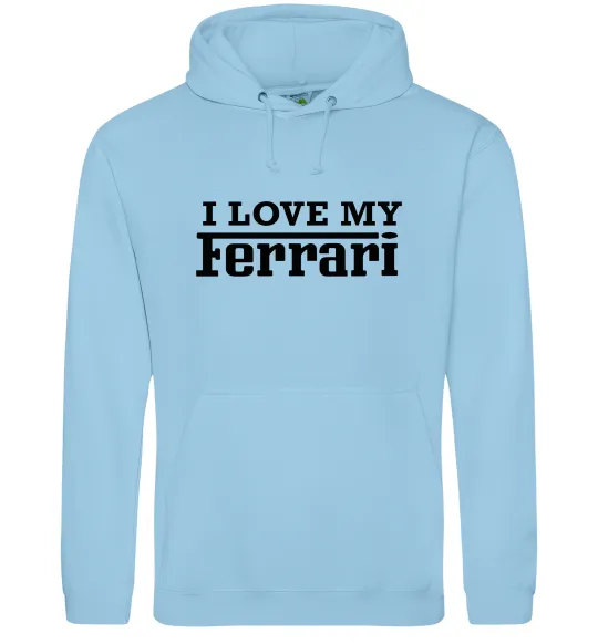 Мужская толстовка (худи) I love my ferrari Голубой фото