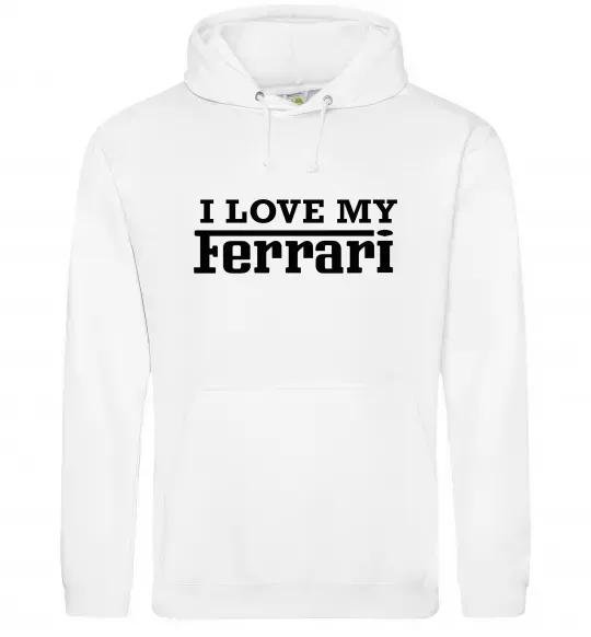 Женская толстовка (худи) I love my ferrari Белый фото