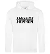Женская толстовка (худи) I love my ferrari Белый фото