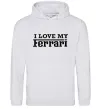 Женская толстовка (худи) I love my ferrari Серый меланж фото