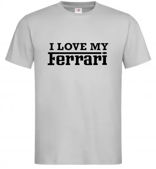 Мужская футболка I love my ferrari Серый фото