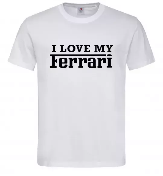 Мужская футболка I love my ferrari Белый фото