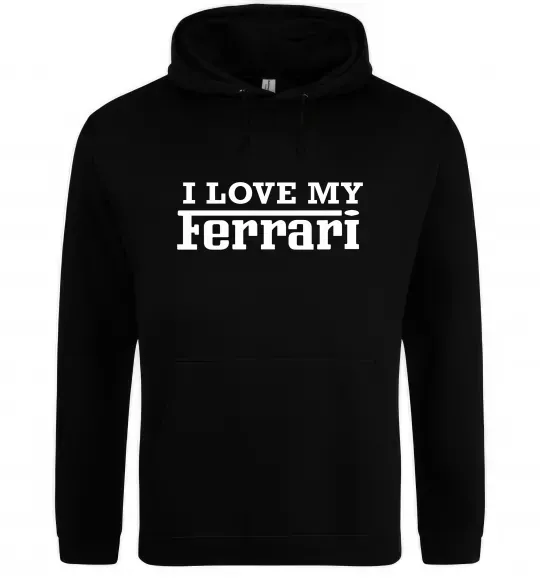 Женская толстовка (худи) I love my ferrari Черный фото