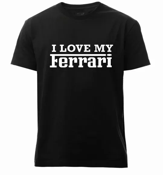 Мужская премиум футболка I love my ferrari Черный фото