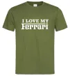 Мужская футболка I love my ferrari Оливковый фото