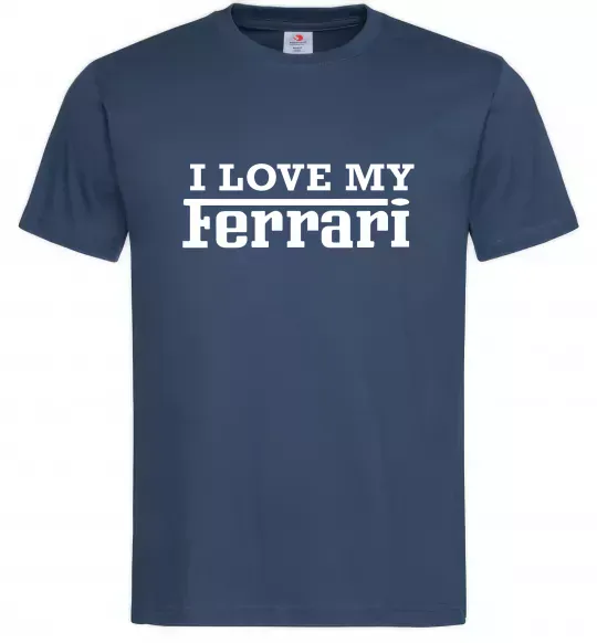 Мужская футболка I love my ferrari Темно-синий фото