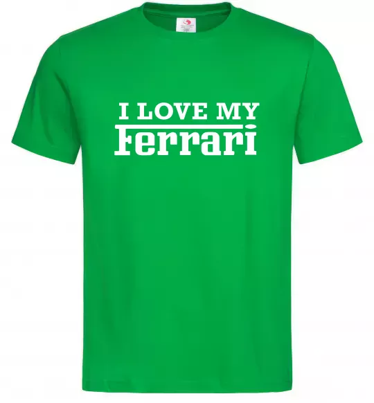 Мужская футболка I love my ferrari Зеленый фото