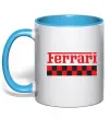 Чашка с цветной ручкой Ferrari Голубой фото