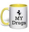 Чашка с цветной ручкой Ferrari my drugs Солнечно желтый фото