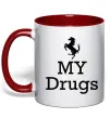 Чашка с цветной ручкой Ferrari my drugs Красный фото